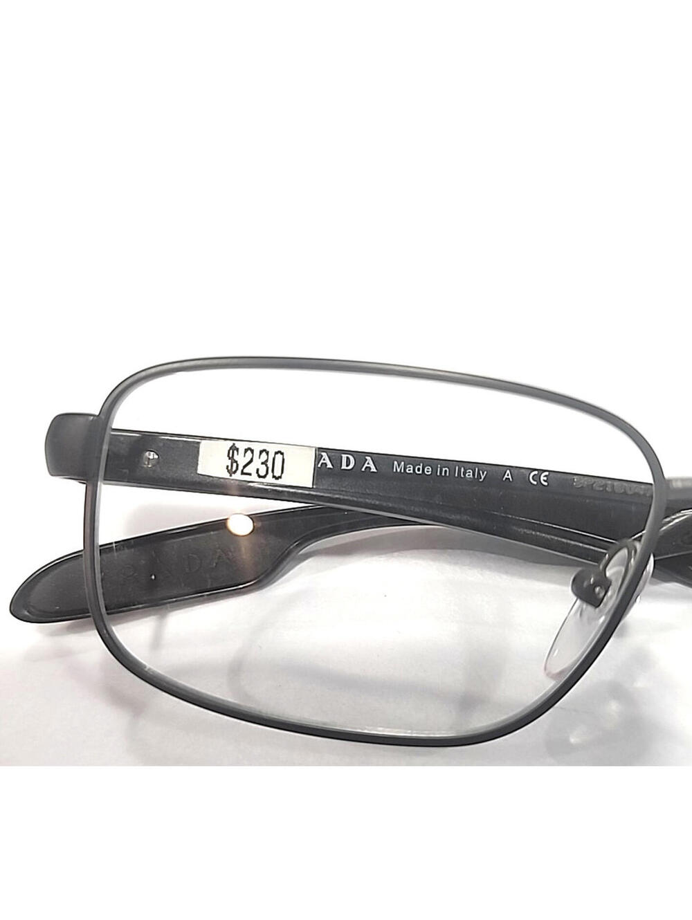 PRADA VPS52D AAG 101 Gunmetal Black Rectangle Eyeglasses 52-16 140 Case Cloth - Picture 8 of 8